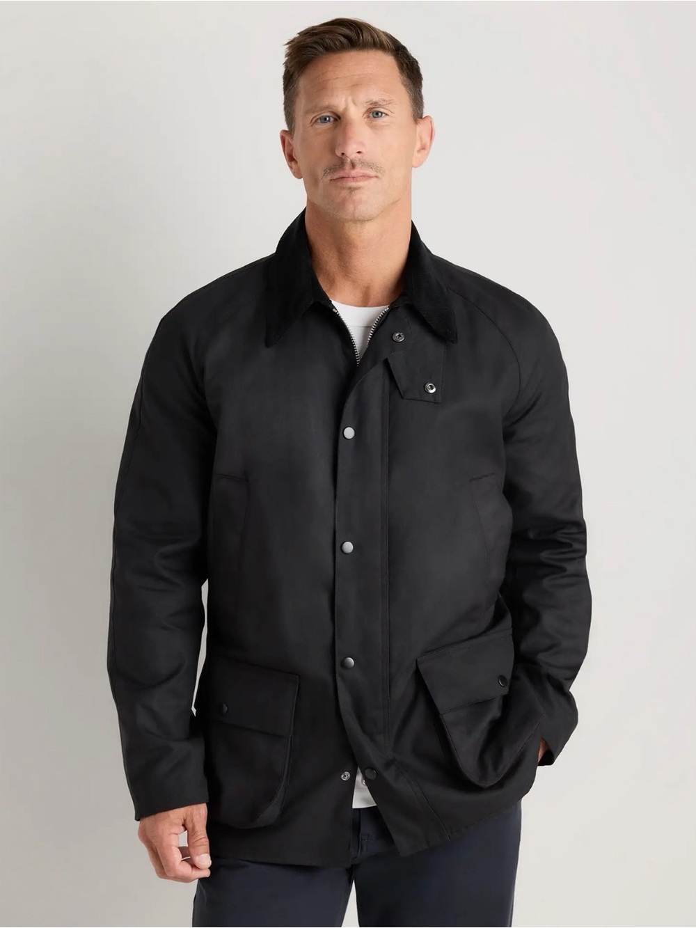 Quince Organic Waxed Cotton Barn Jacket in Vintage Black XL